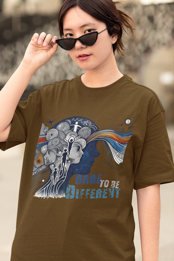 Unisex Cotton Brown T-Shirt - DARE TO BE DIFFERENT
