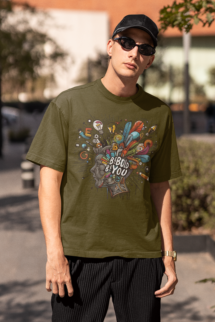 Unisex Cotton Brown T-Shirt - BE BOLD BE YOU