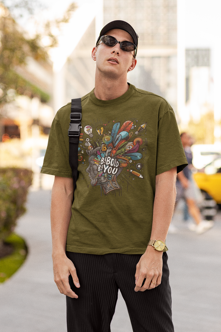 Unisex Cotton Brown T-Shirt - BE BOLD BE YOU