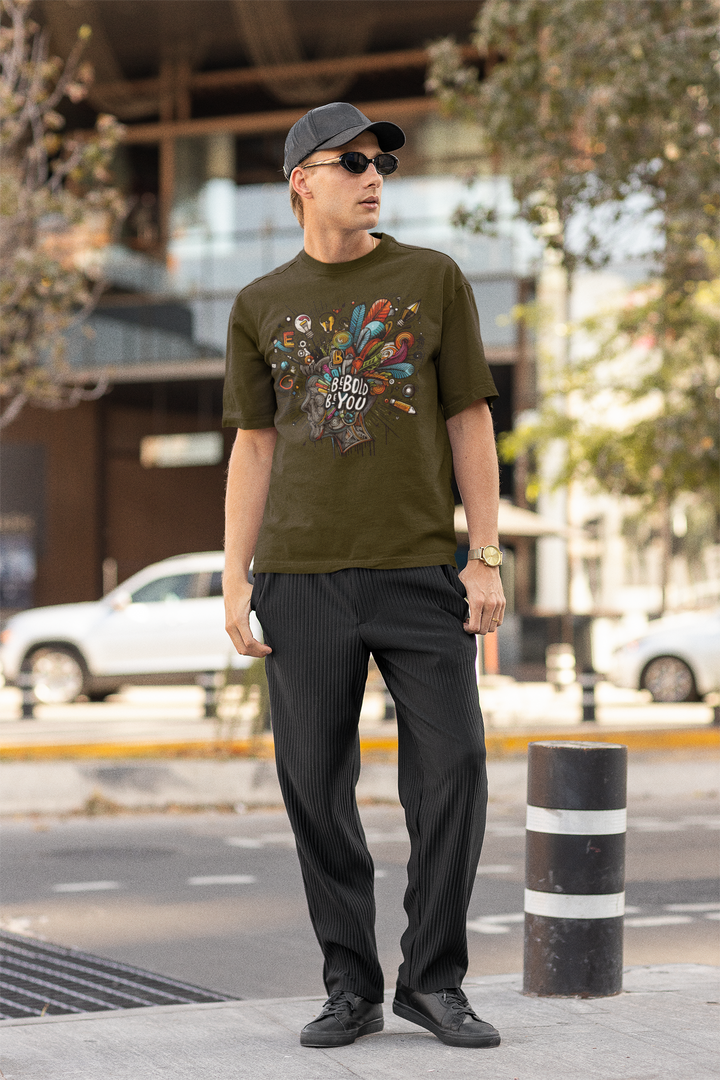 Unisex Cotton Brown T-Shirt - BE BOLD BE YOU
