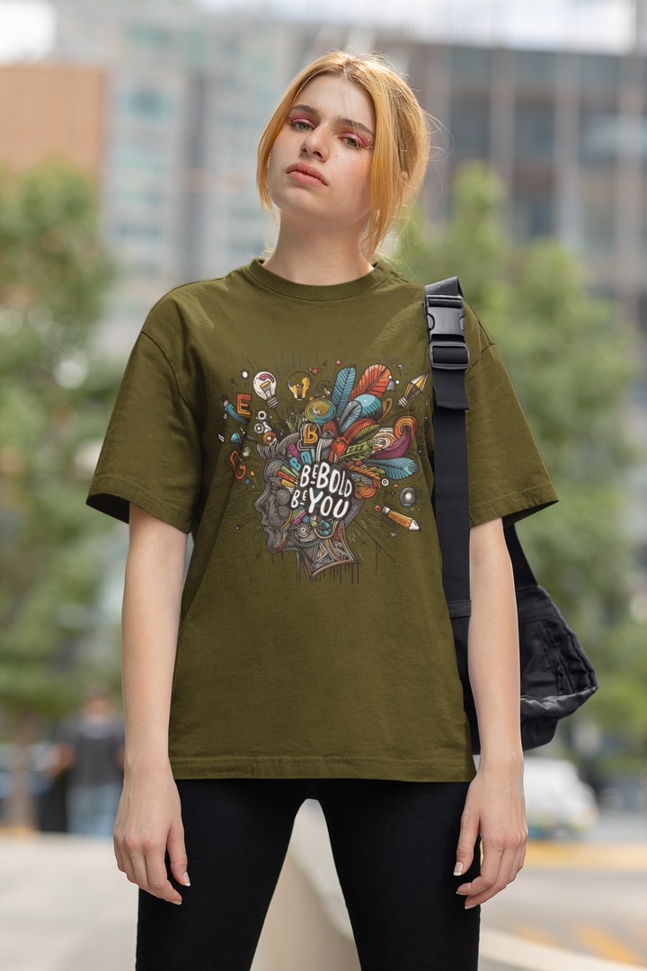 Unisex Cotton Brown T-Shirt - BE BOLD BE YOU
