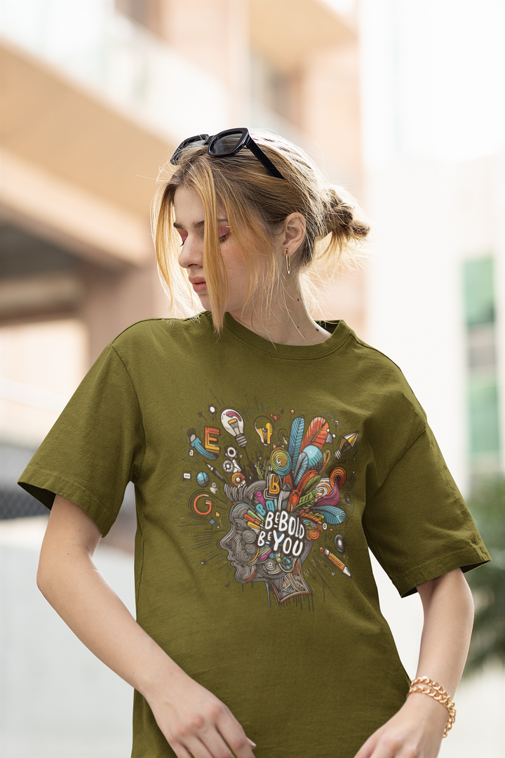 Unisex Cotton Brown T-Shirt - BE BOLD BE YOU