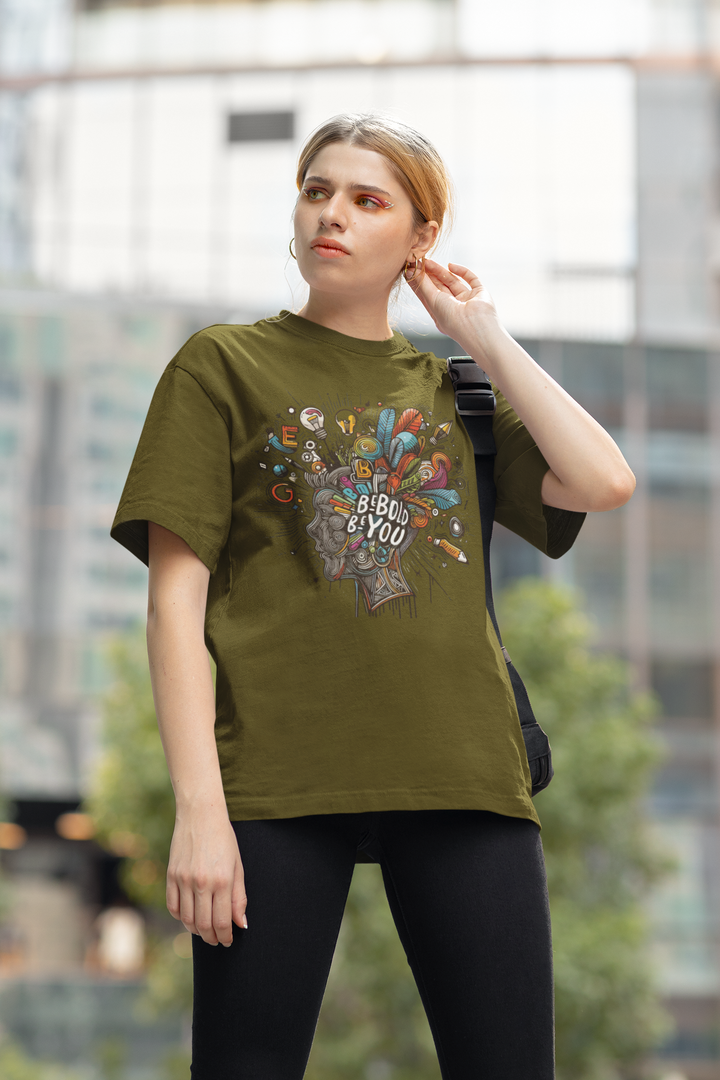 Unisex Cotton Brown T-Shirt - BE BOLD BE YOU