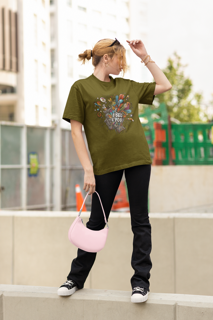 Unisex Cotton Brown T-Shirt - BE BOLD BE YOU