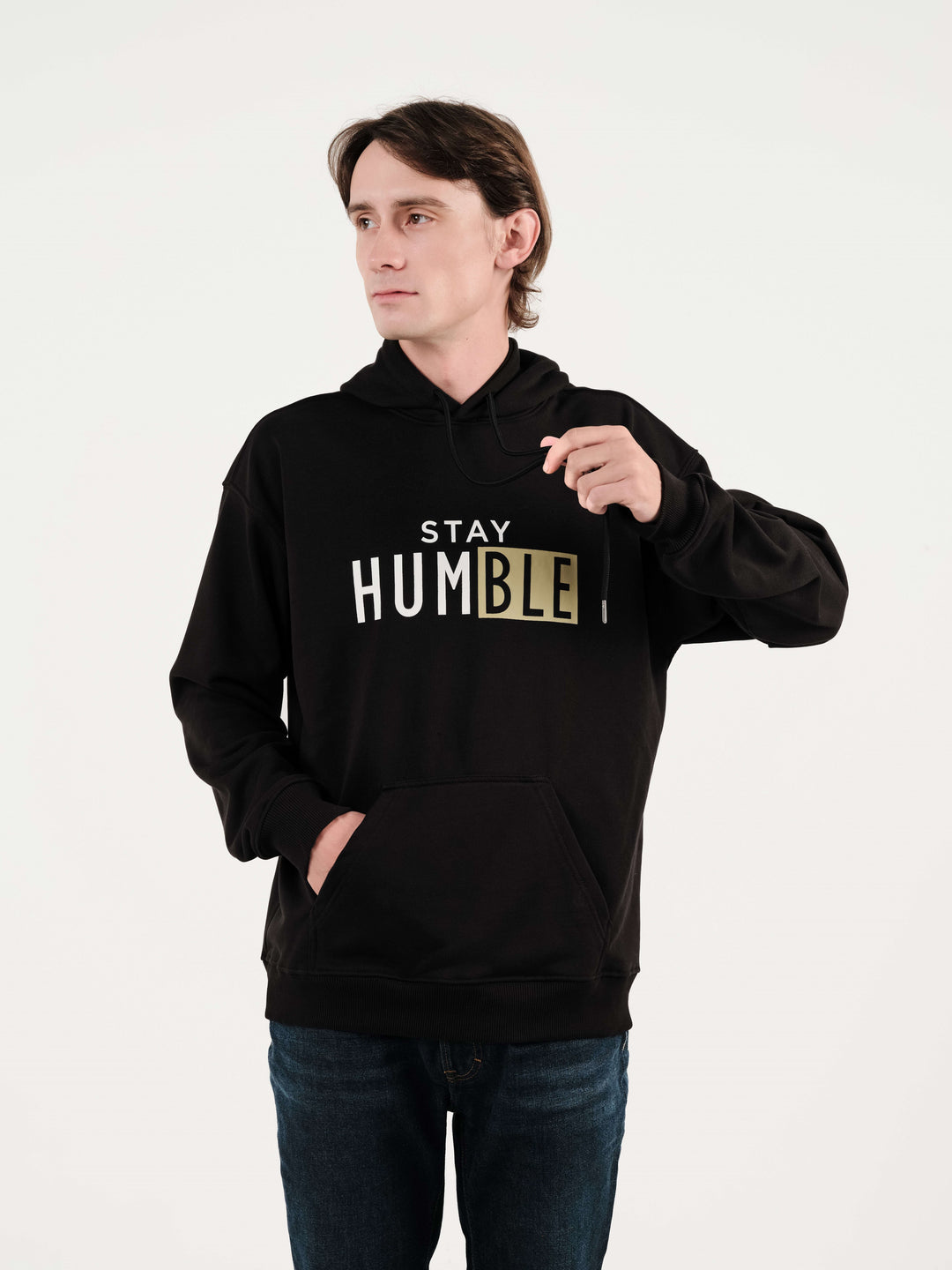 UNISEX BLACK "STAY HUMBLE" HOODIE