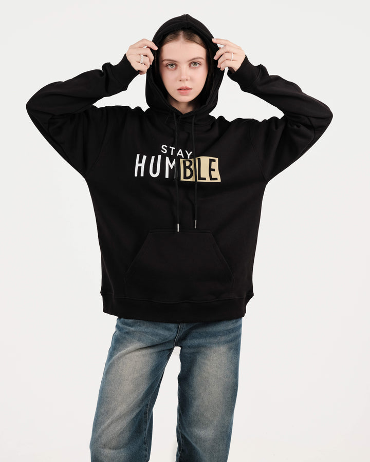 UNISEX BLACK "STAY HUMBLE" HOODIE