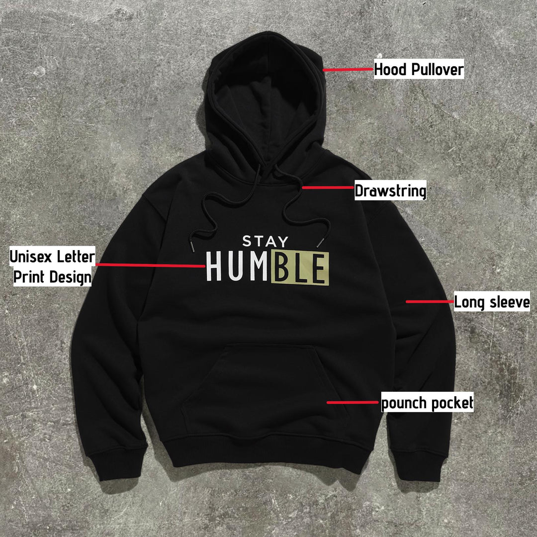 UNISEX BLACK "STAY HUMBLE" HOODIE