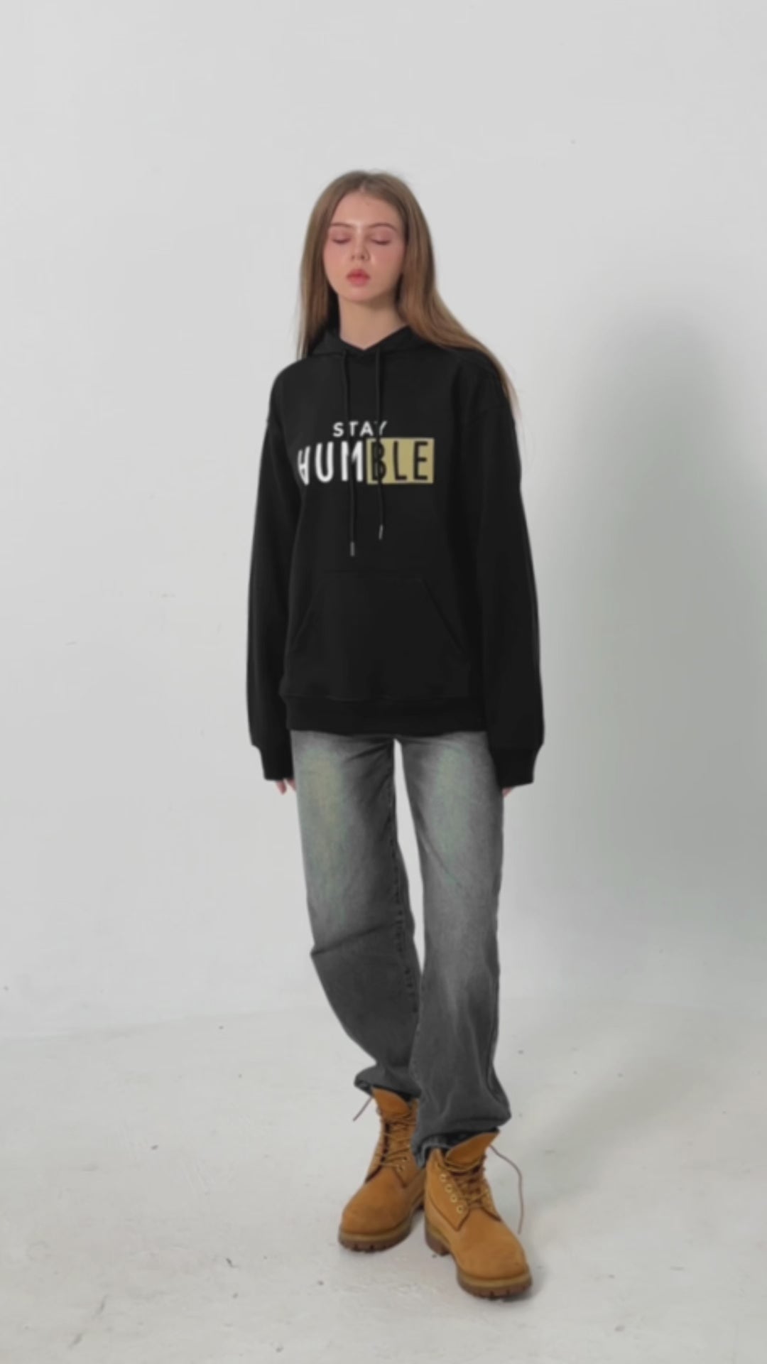 UNISEX BLACK "STAY HUMBLE" HOODIE