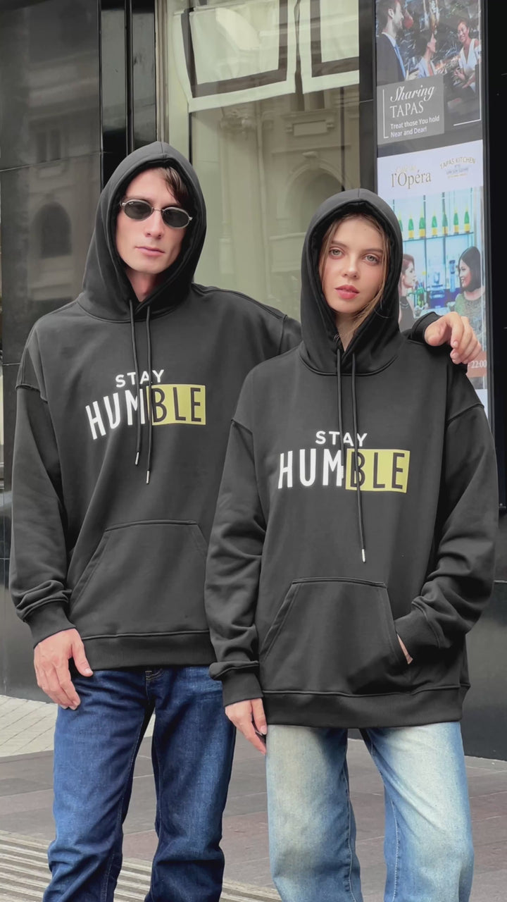 UNISEX BLACK "STAY HUMBLE" HOODIE